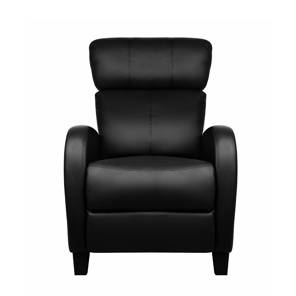 Arm Chairs & Recliners: Artiss PU Leather Reclining Armchair - Black