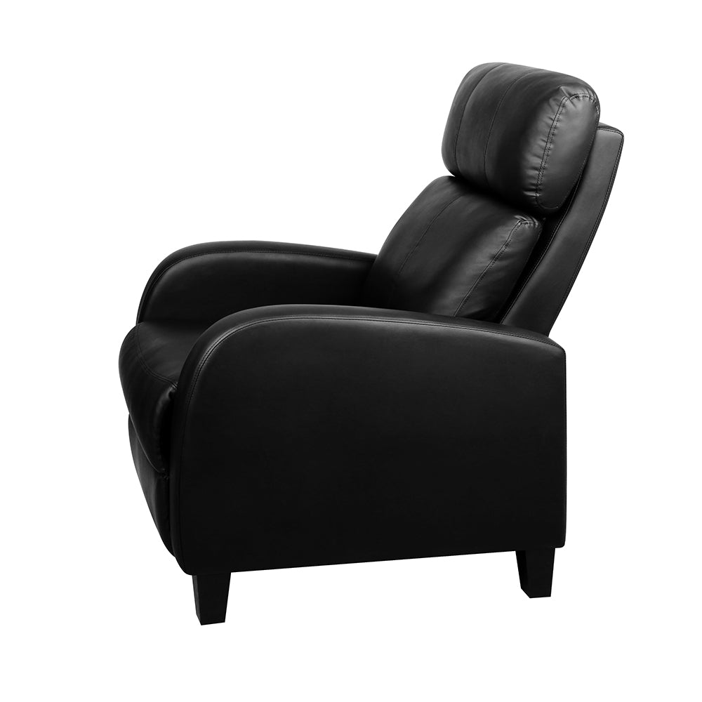 Arm Chairs & Recliners: Artiss PU Leather Reclining Armchair - Black