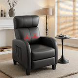 Arm Chairs & Recliners: Artiss Massage Recliner Chair Small Recliner Sofa for Adults PU Leather Black