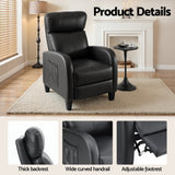 Arm Chairs & Recliners: Artiss Massage Recliner Chair Small Recliner Sofa for Adults PU Leather Black