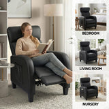 Arm Chairs & Recliners: Artiss Massage Recliner Chair Small Recliner Sofa for Adults PU Leather Black