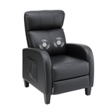 Arm Chairs & Recliners: Artiss Massage Recliner Chair Small Recliner Sofa for Adults PU Leather Black