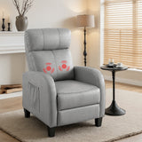 Arm Chairs & Recliners: Artiss Massage Recliner Chair Small Recliner Sofa for Adults Fabric Grey