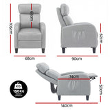 Arm Chairs & Recliners: Artiss Massage Recliner Chair Small Recliner Sofa for Adults Fabric Grey