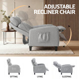 Arm Chairs & Recliners: Artiss Massage Recliner Chair Small Recliner Sofa for Adults Fabric Grey