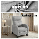 Arm Chairs & Recliners: Artiss Massage Recliner Chair Small Recliner Sofa for Adults Fabric Grey