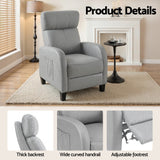Arm Chairs & Recliners: Artiss Massage Recliner Chair Small Recliner Sofa for Adults Fabric Grey