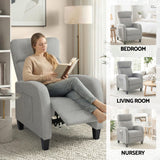 Arm Chairs & Recliners: Artiss Massage Recliner Chair Small Recliner Sofa for Adults Fabric Grey