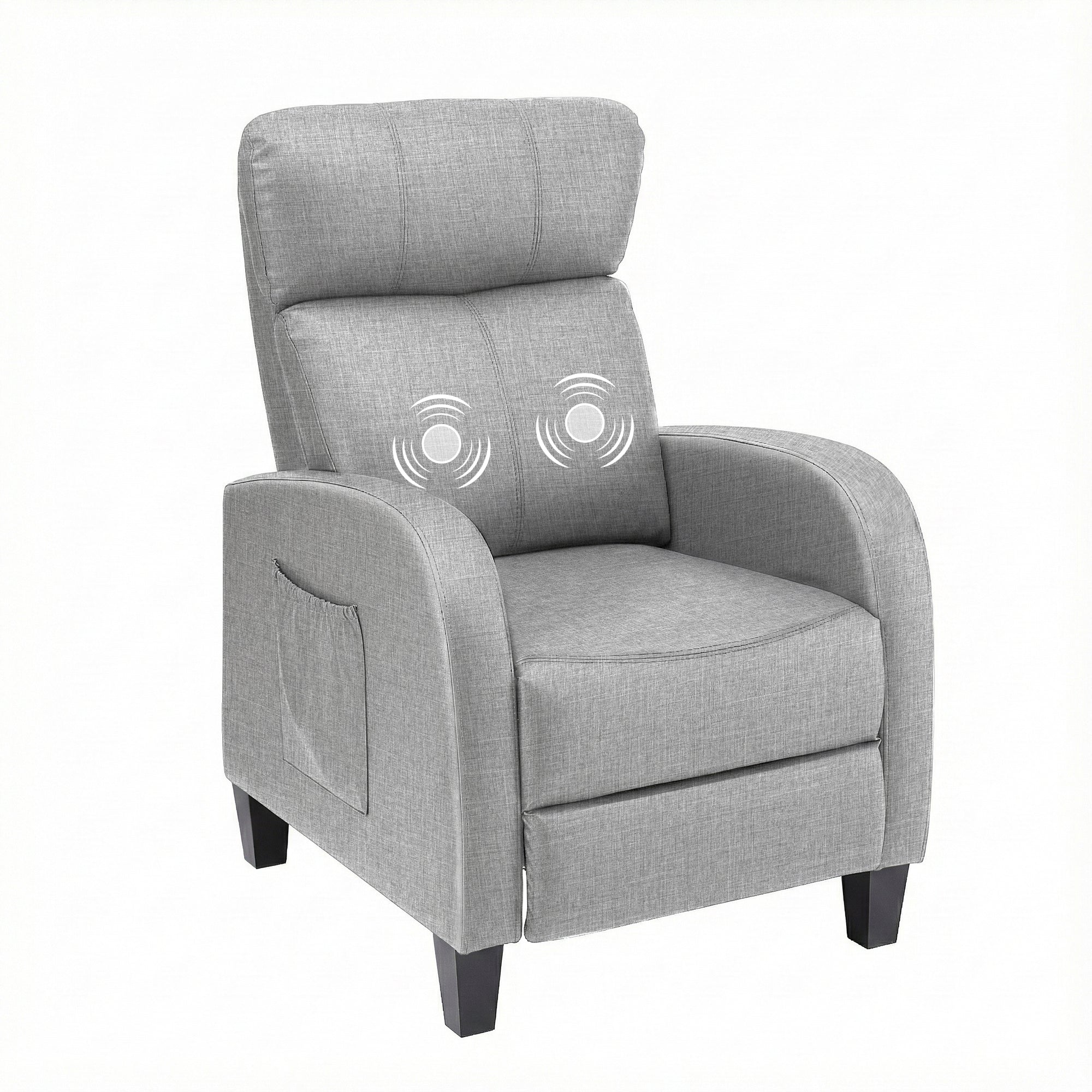 Arm Chairs & Recliners: Artiss Massage Recliner Chair Small Recliner Sofa for Adults Fabric Grey