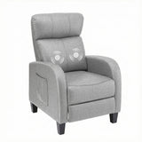 Arm Chairs & Recliners: Artiss Massage Recliner Chair Small Recliner Sofa for Adults Fabric Grey