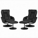 Arm Chairs & Recliners: Artiss 2X Recliner Chair Ottoman Heated Massage Black