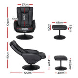 Arm Chairs & Recliners: Artiss 2X Recliner Chair Ottoman Heated Massage Black