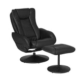 Arm Chairs & Recliners: Artiss 2X Recliner Chair Ottoman Heated Massage Black