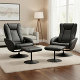 Arm Chairs & Recliners: Artiss 2X Recliner Chair Ottoman Heated Massage Black