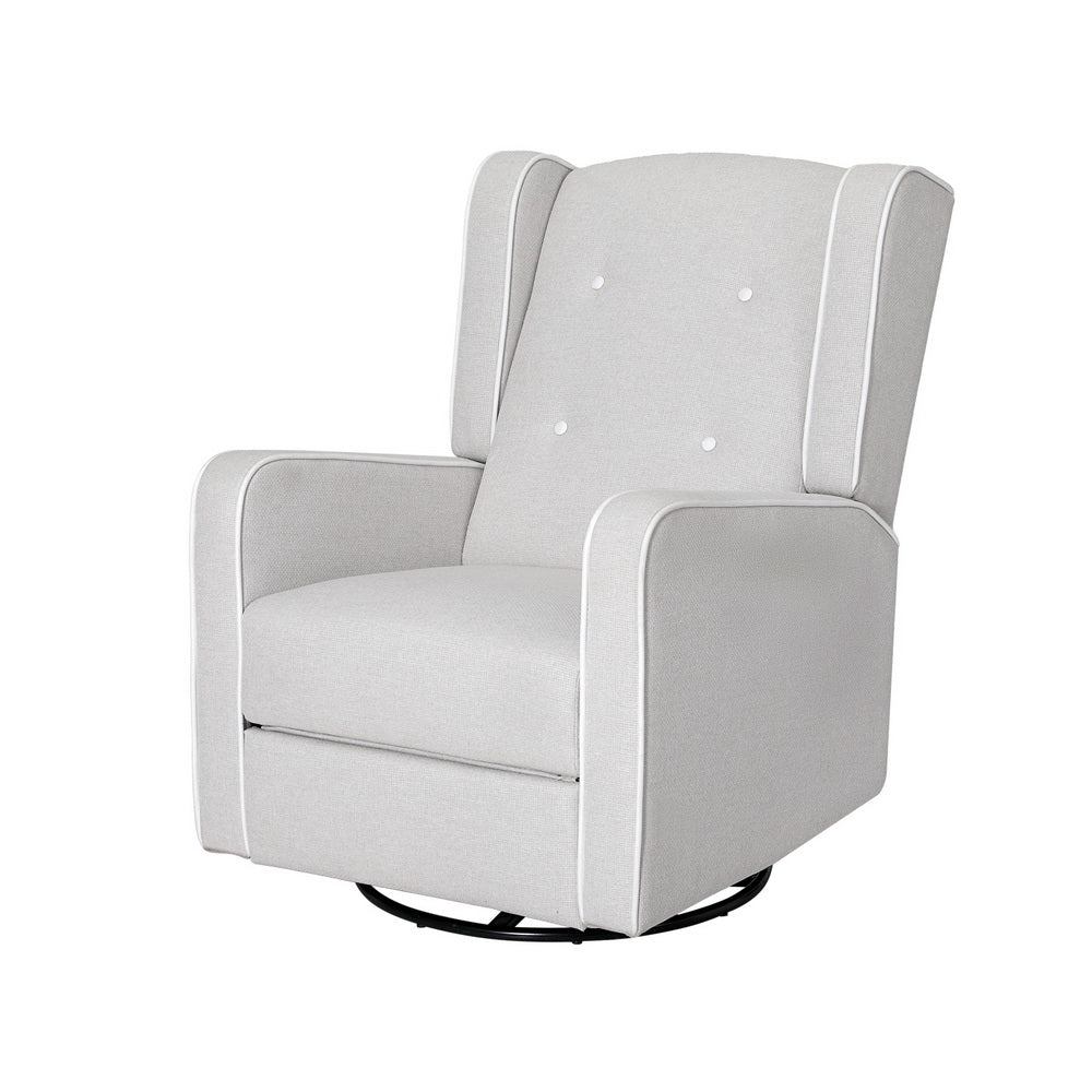 Arm Chairs & Recliners: Artiss Recliner Armchair 360� Swivel Grey Fabric