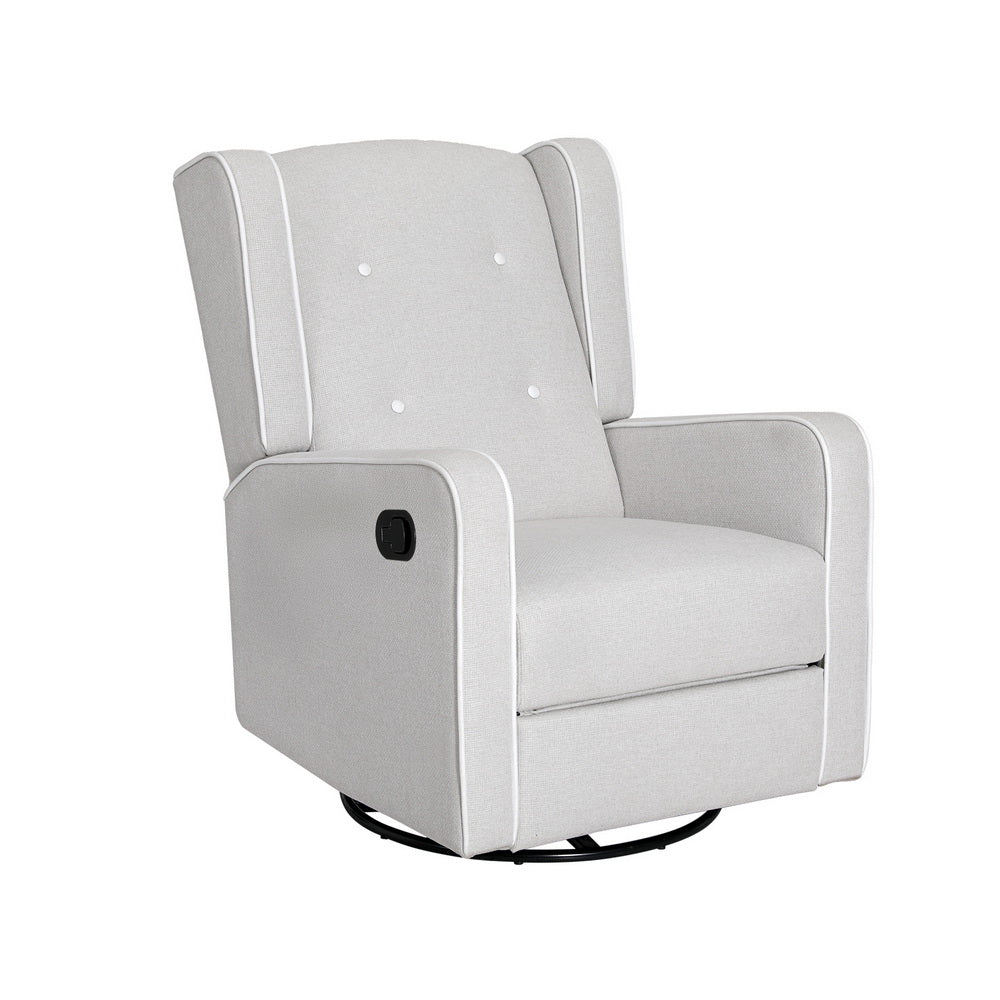 Arm Chairs & Recliners: Artiss Recliner Armchair 360� Swivel Grey Fabric