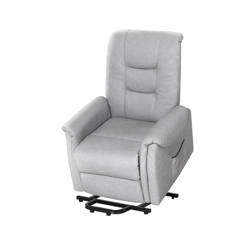Office & Desk Chairs: Artiss Recliner Chair Lift Assist Chair Leather Grey