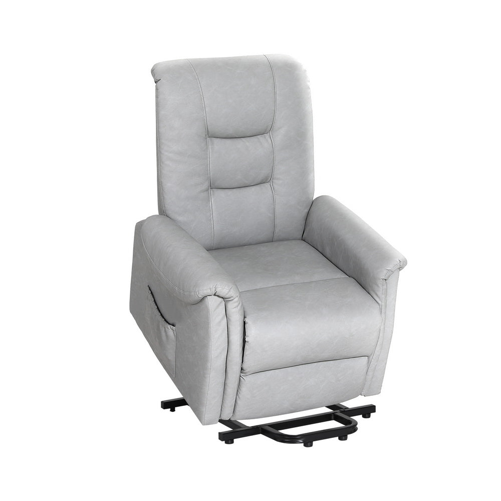 Office & Desk Chairs: Artiss Recliner Chair Lift Assist Chair Leather Grey