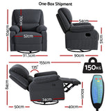 Arm Chairs & Recliners: Artiss Rocking Recliner Chair 360 Swivel Massage Heated Reclining Chairs