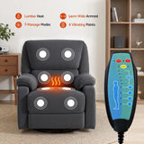 Arm Chairs & Recliners: Artiss Rocking Recliner Chair 360 Swivel Massage Heated Reclining Chairs
