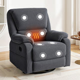 Arm Chairs & Recliners: Artiss Rocking Recliner Chair 360 Swivel Massage Heated Reclining Chairs