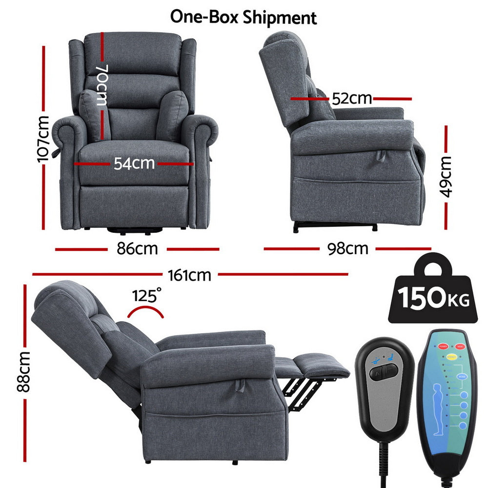 Arm Chairs & Recliners: Artiss Electric Recliner Chair Power Lift Massage Heated Recliner Sofa