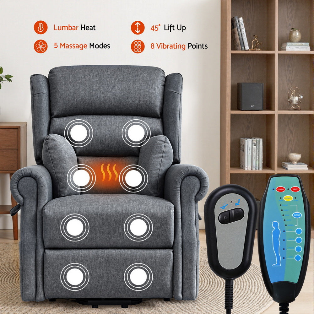 Arm Chairs & Recliners: Artiss Electric Recliner Chair Power Lift Massage Heated Recliner Sofa
