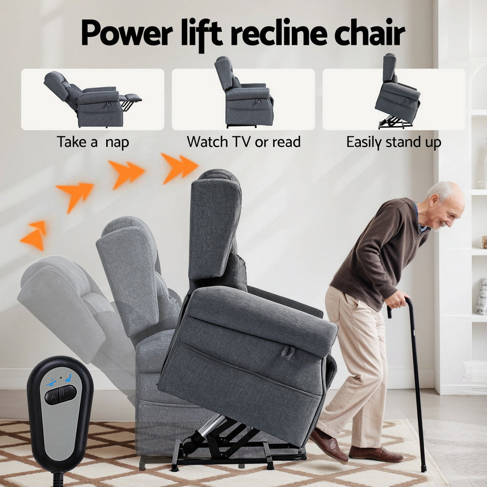 Arm Chairs & Recliners: Artiss Electric Recliner Chair Power Lift Massage Heated Recliner Sofa