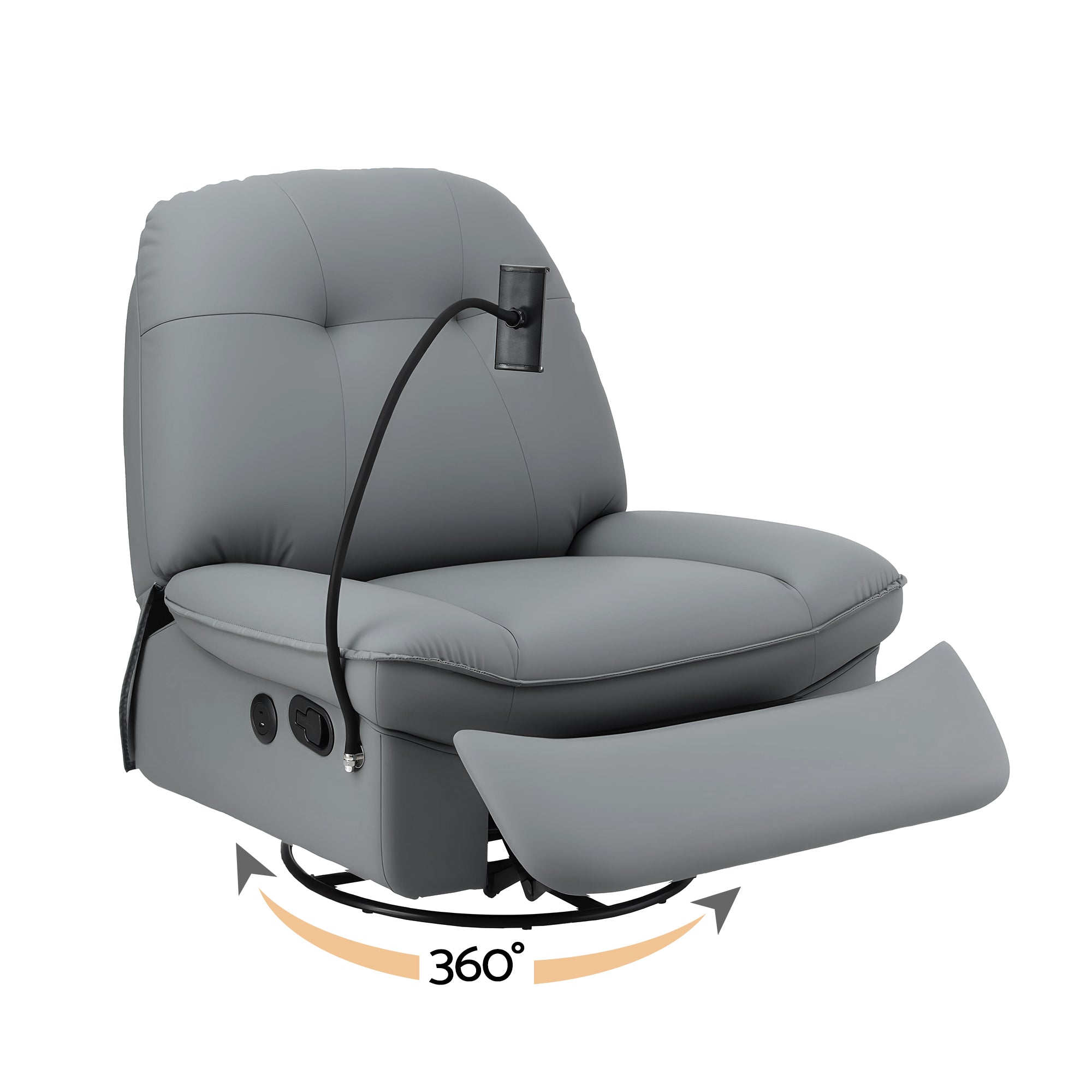 Arm Chairs & Recliners: Artiss Manual Swivel Rocker Recliner with USB Ports Rocking Chair Nursery Sofa Lounge