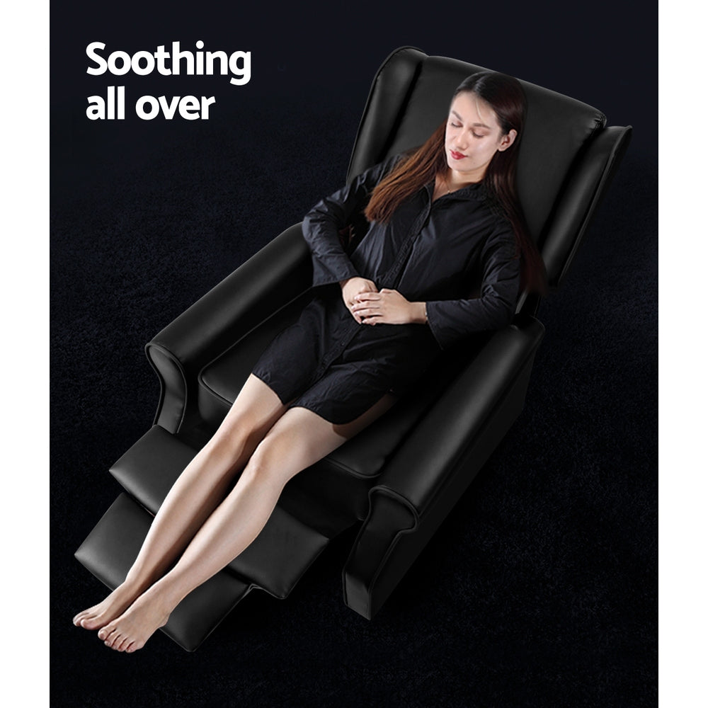 Arm Chairs & Recliners: Artiss Recliner Armchair Black Faux Leather Domini