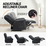 Arm Chairs & Recliners: Artiss Manual Recliner Chair Leather Reclining Sofa with 16color Led Black