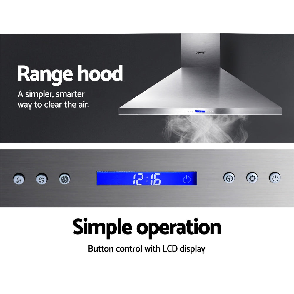 Cooking Ranges: Devanti 1200mm Range Hood 120cm BBQ Commercial Rangehood