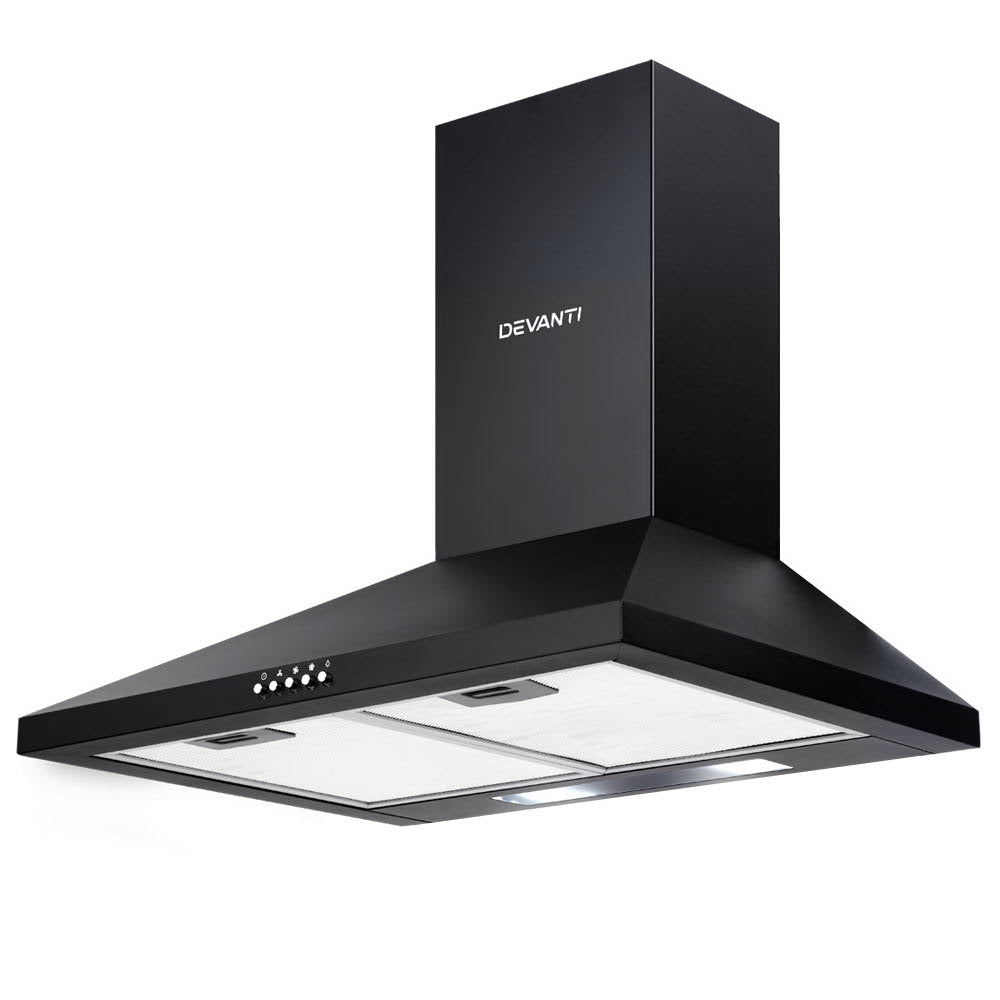 Cooking Ranges: Devanti 600mm Range Hood 60cm Rangehood Black