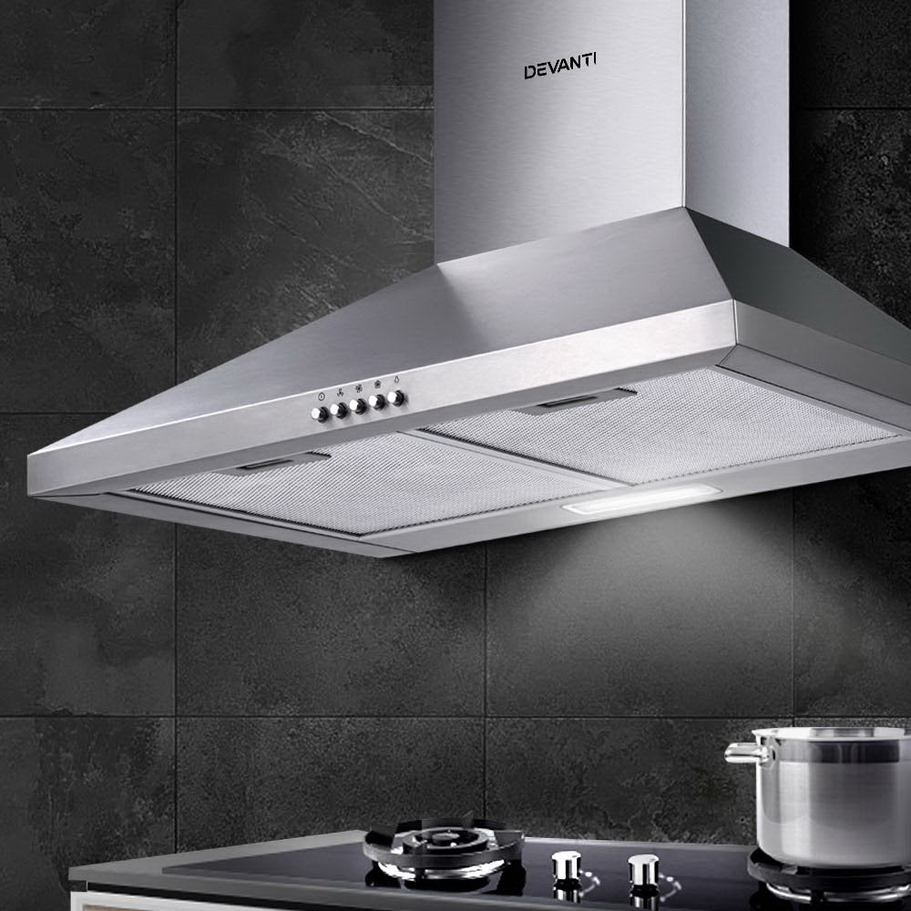 Cooking Ranges: Devanti 600mm Range Hood 60cm Rangehood Stainless Steel