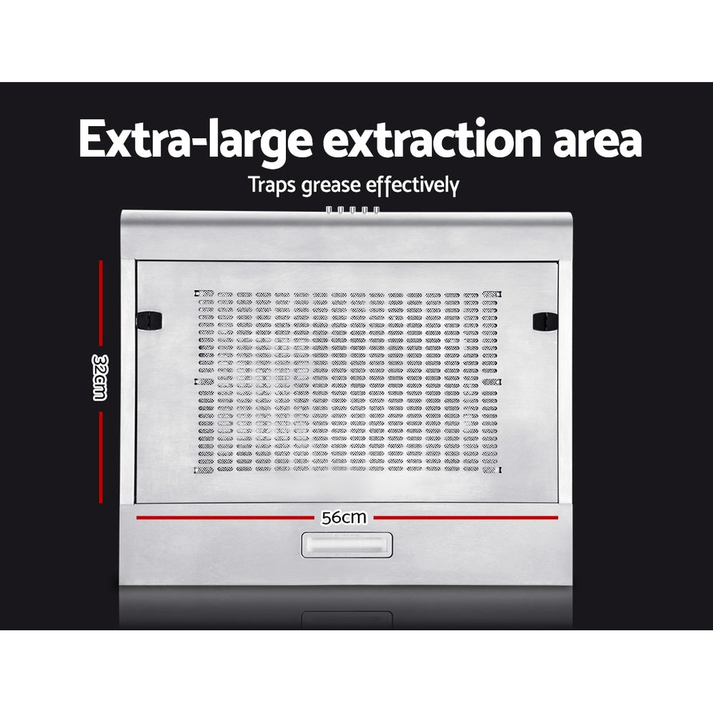 Cooking Ranges: Devanti 600mm Range Hood 60cm Rangehood Stainless Steel
