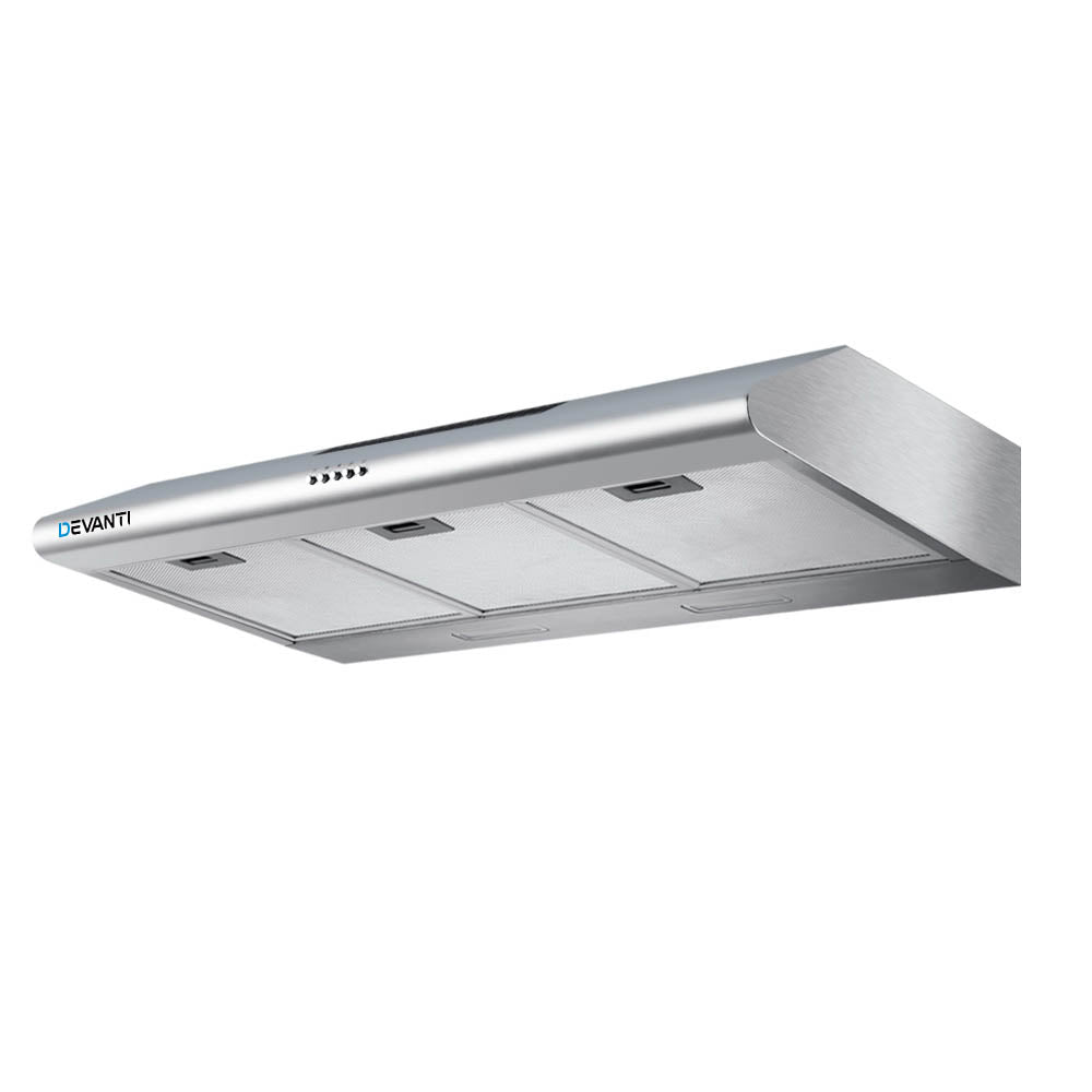 Cooking Ranges: Devanti 900mm Range Hood 90cm Rangehood Stainless Steel