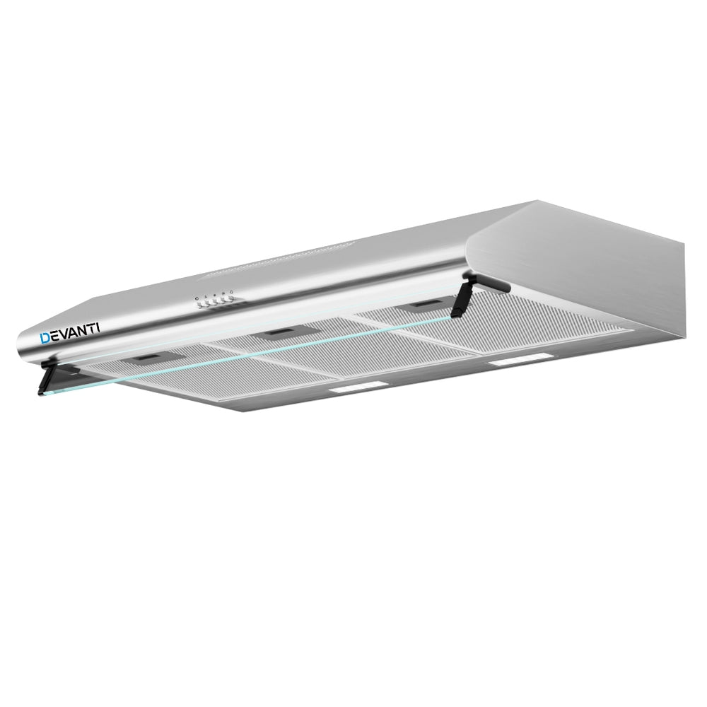 Cooking Ranges: Devanti 900mm Range Hood 90cm Rangehood Stainless Steel