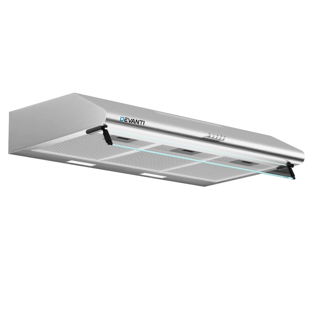 Cooking Ranges: Devanti 900mm Range Hood 90cm Rangehood Stainless Steel