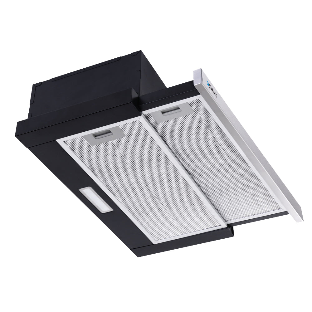 Cooking Ranges: Devanti 600mm Range Hood 60cm Slide out Rangehood Stainless Steel