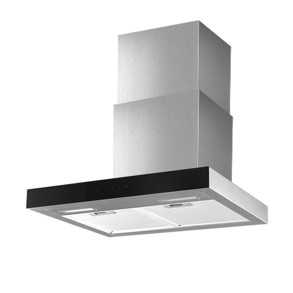 Cooking Ranges: Devanti 600mm Range Hood 60cm Rangehood Glass Stainless Steel
