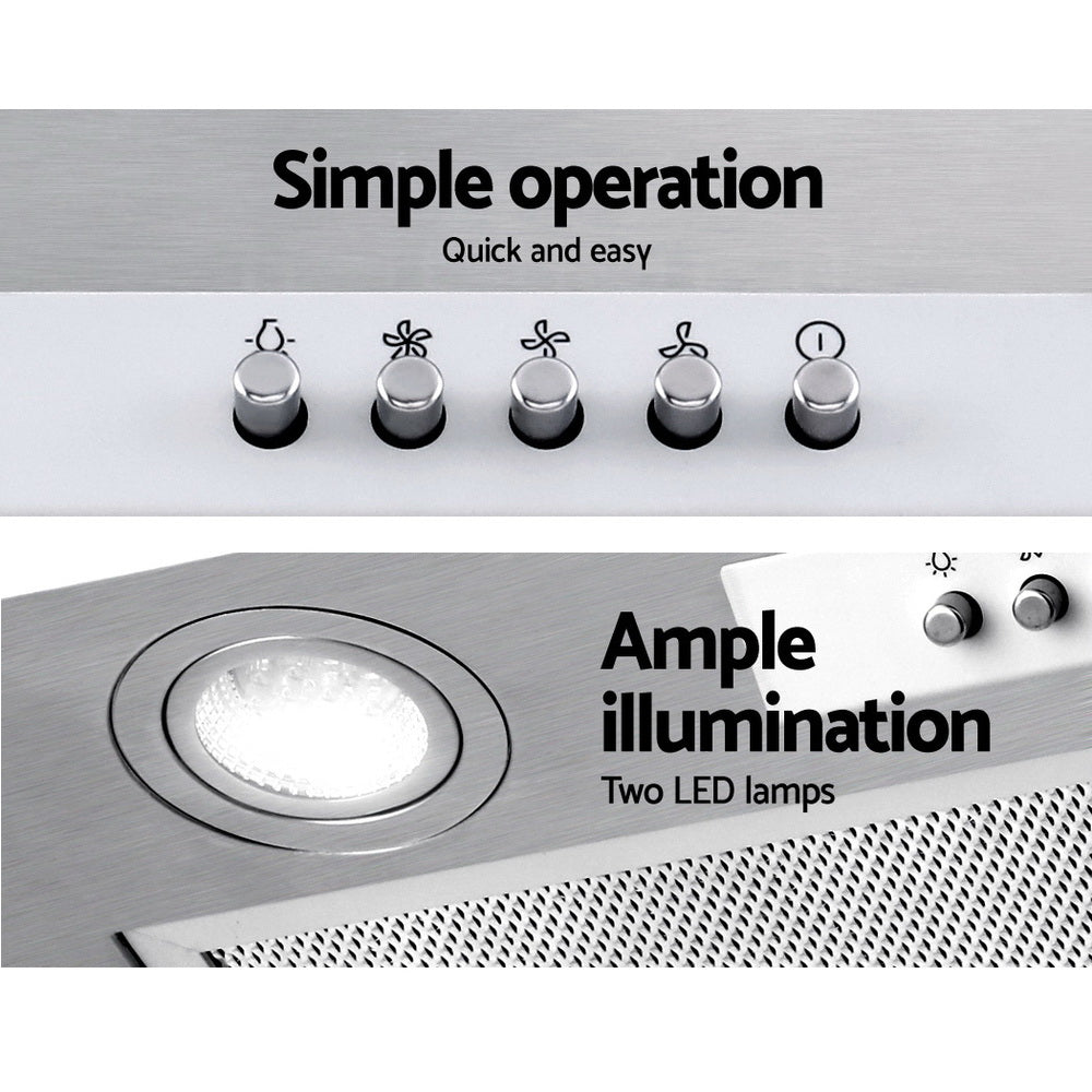 Cooking Ranges: Devanti 520mm Range Hood 52cm Rangehood Stainless Steel