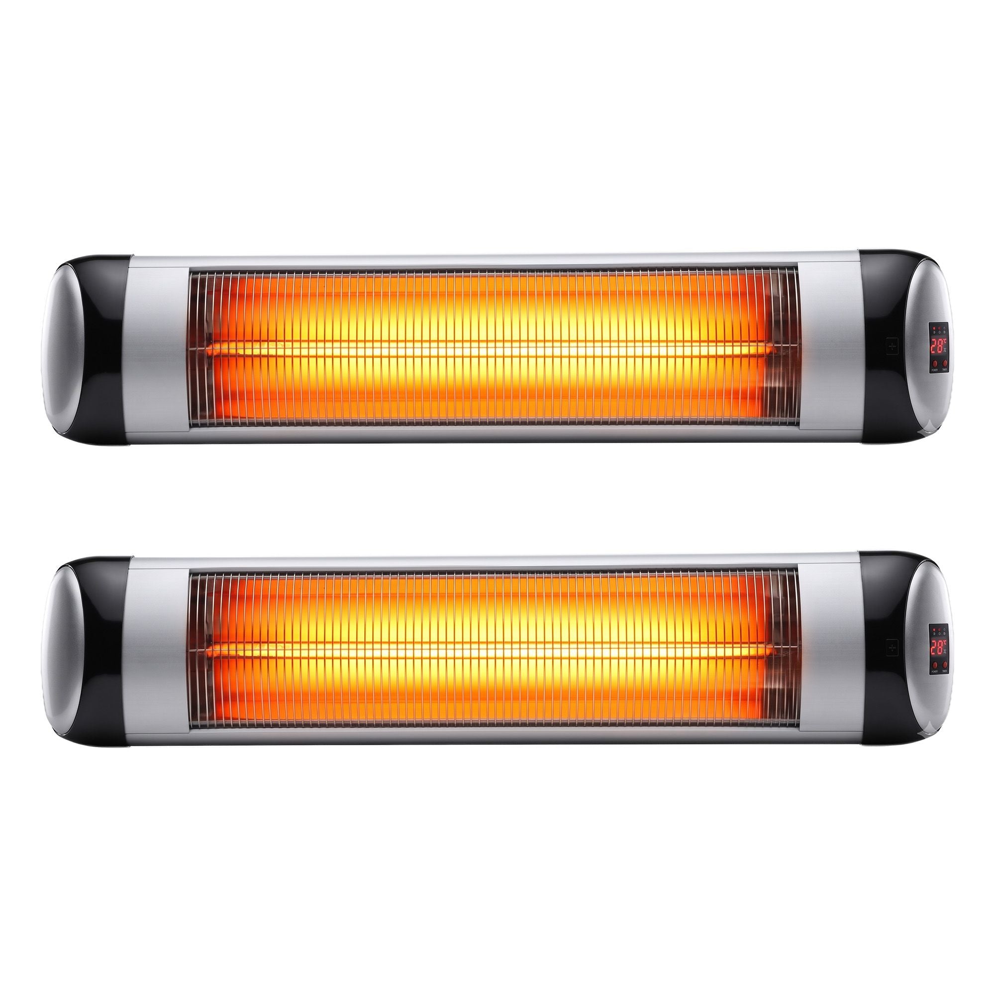 Devanti 2PCS Electric Radiant Strip Heater Indoor Outdoor Patio Remote Control 1500W
