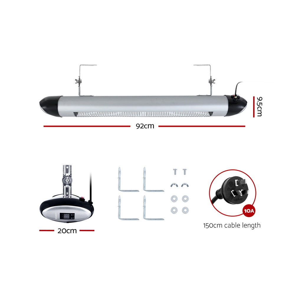 Electric Heaters: Devanti Electric Strip Heater Radiant Heaters 2000W