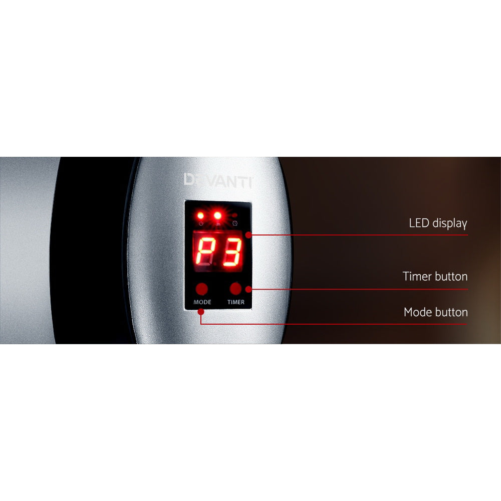Electric Heaters: Devanti Electric Strip Heater Radiant Heaters 2000W
