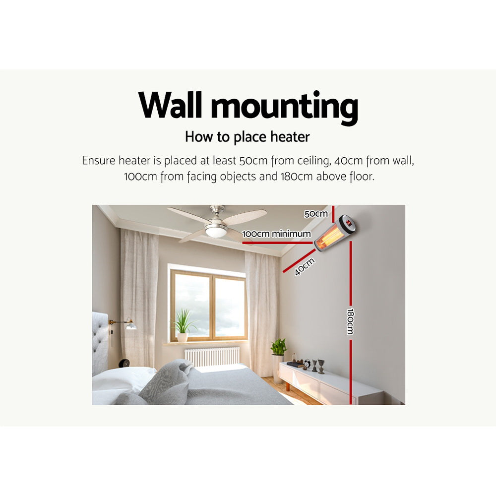 Electric Heaters: Devanti Electric Strip Heater Radiant Heaters 2000W