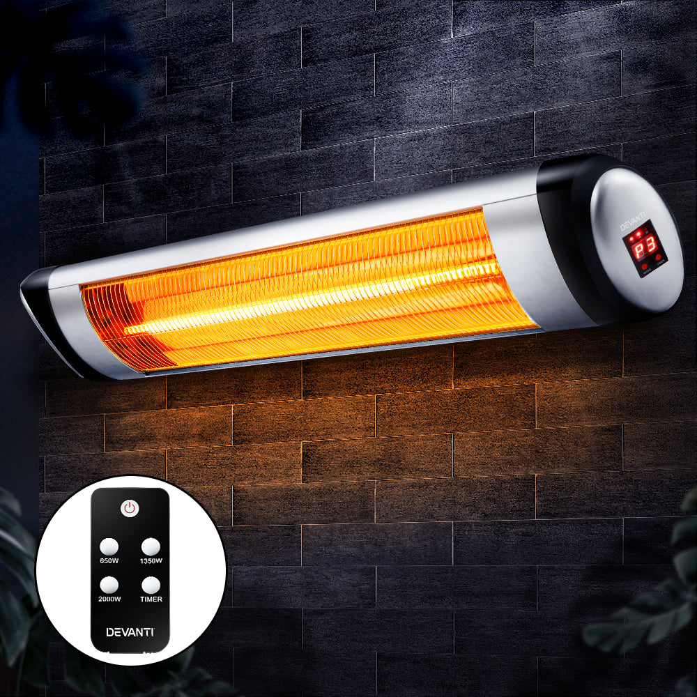 Electric Heaters: Devanti Electric Strip Heater Radiant Heaters 2000W
