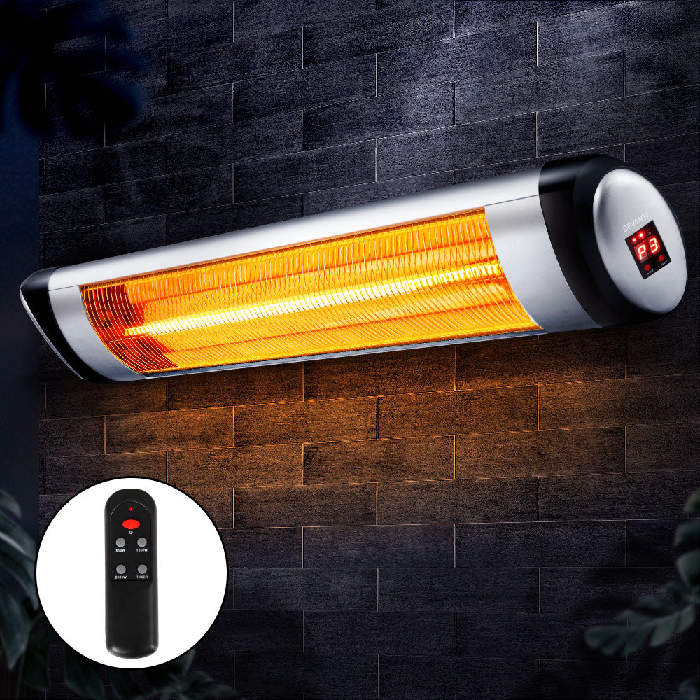Electric Heaters: Devanti Electric Strip Heater Radiant Heaters 2000W