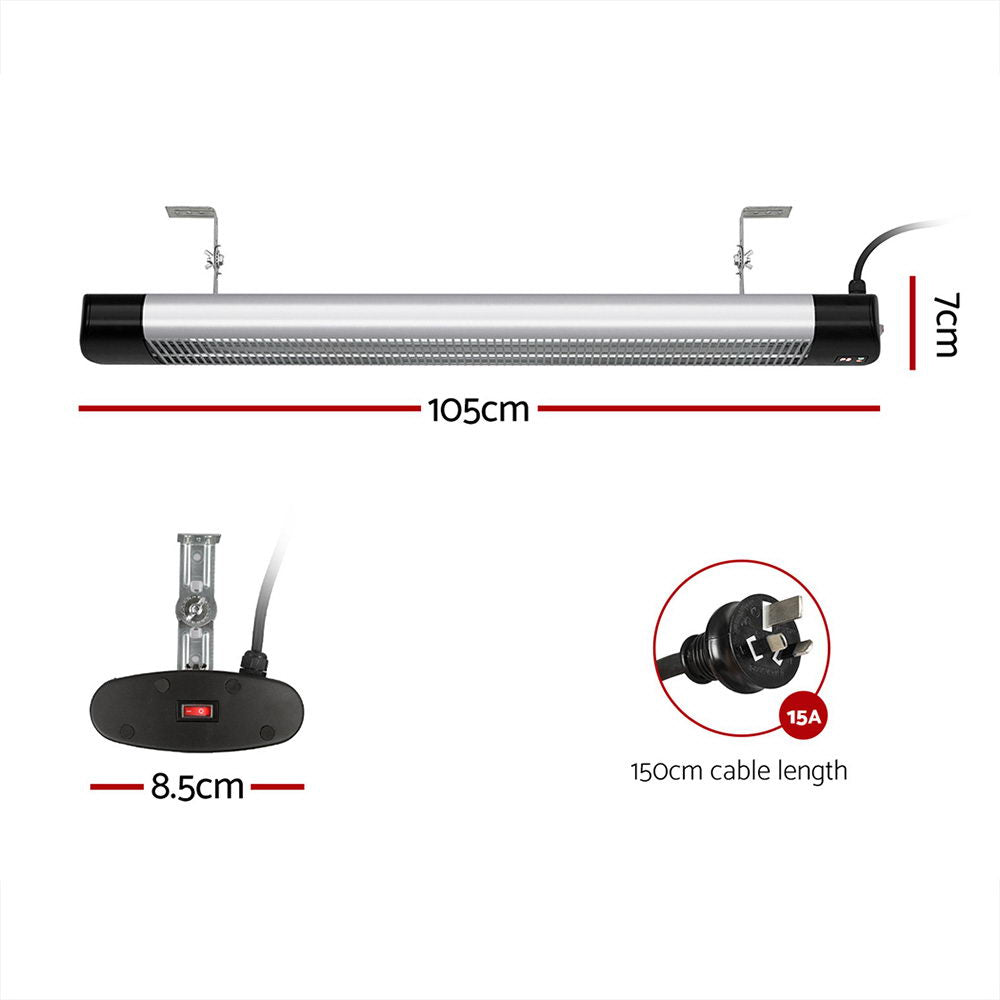 Electric Heaters: Devanti Electric Strip Heater Radiant Heaters 3000W