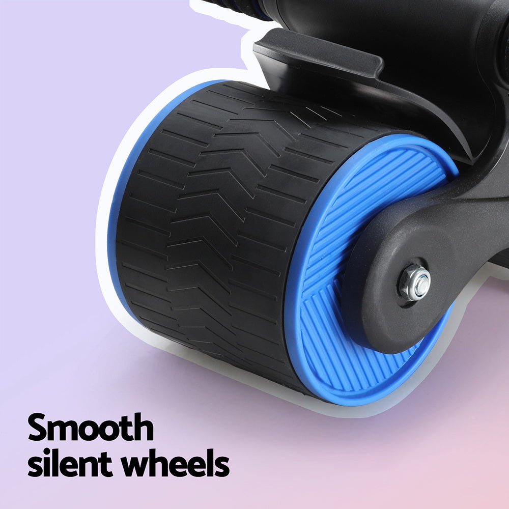 Gym Equipment & Accessories: Everfit Ab Roller Automatic Rebound Abdominal Wheel Home Gym Workout Blue
