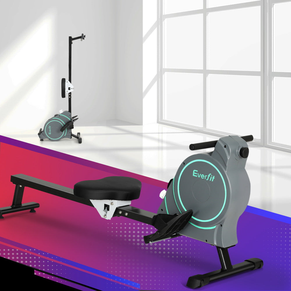 Exercise Bikes: Everfit Rowing Machine 16 Levels Magnetic Rower Gym Home Cardio with APP